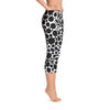 Abstract Capri leggings, Workout Pants 'BW Inverted Bubbles'