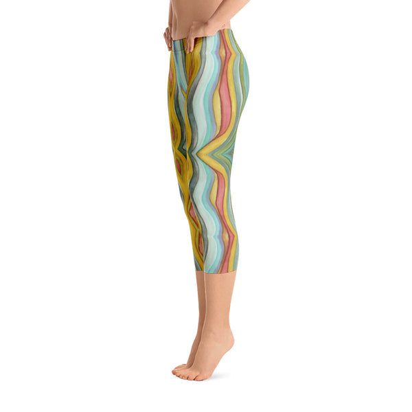 Abstract Capri leggings, Workout Pants 'Multi-Directional