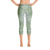 Abstract Capri leggings, Workout Pants 'Green Abstract'