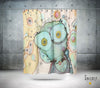 Abstract mixed media shower curtain I See You
