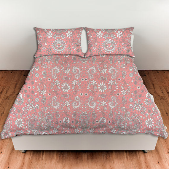 pink floral duvet