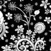 Black and white floral throw pillow