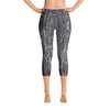 Abstract Capri leggings, Workout Pants 'Wood Grain'