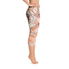 Abstract Capri leggings, Workout Pants 'Flower Doodle'