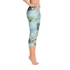 Abstract Capri leggings, Workout Pants' Organic in Blue'