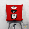 'EYE LOVE YOU' Throw Pillow Red