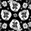 Black and white floral throw pillow
