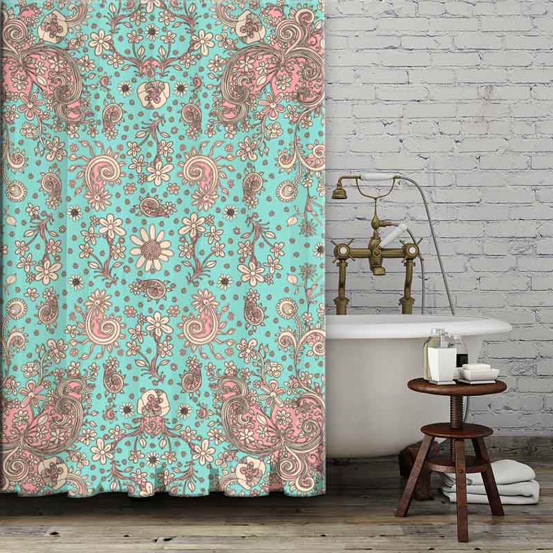Teal And Pink Fl Shower Curtain By Artist C Cambrea Castle Of Joy