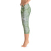 Abstract Capri leggings, Workout Pants 'Green Abstract'