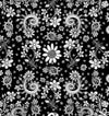 black and white floral wall art tapestry